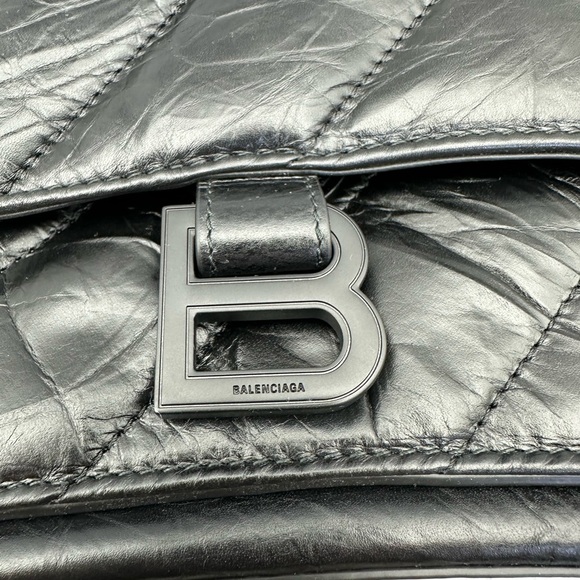 Black Balenciaga crush chain bag Large - Picture 3 of 7
